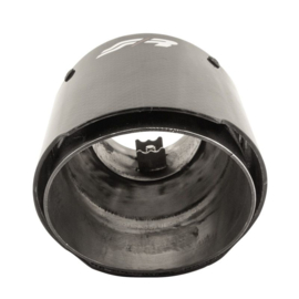 Simoni Racing Uitlaatsierstuk Rond/Schuin Glanzend-Carbon+RVS - Ø102xL155mm - Montage 63mm