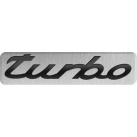 Aluminium Embleem/Logo - TURBO - Silver 7x1,7cm