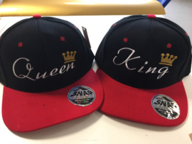 King & Queen Cap rood/zwart (Kroon)