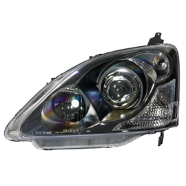 Set Koplampen passend voor Honda Civic HB 2001-2005 - Zwart/Chroom