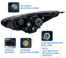 VLAND LED-koplampen voor Ford Focus 2015-2019 Mk III Facelift (mk 3.5) Z/O demonenogen Accessoires Met HID-lampen