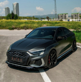 Oneway Set Sideskirts passend voor Audi A3 8Y S-Line/S3 Sedan/Sportback 2020-2024 & Facelift 2025- - Glanzend zwart