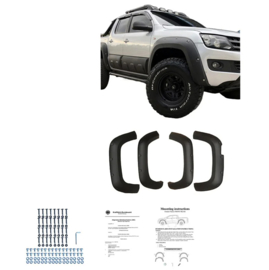 Oneway Set spatbordverbreders (Fender Flares) passend voor Volkswagen Amarok MK1 2010-2016 - Matzwart