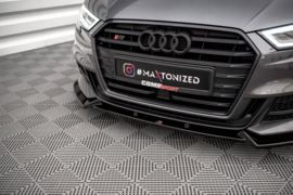 Maxton Design VOORSPLITTER V.1 AUDI S3 / A3 S-LINE SPORTBACK 8V FACELIFT Gloss Black