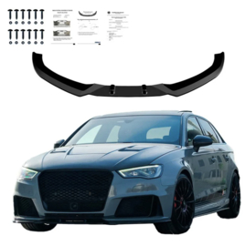 Oneway Voorspoilerlip passend voor Audi RS3 8V Sportback 2015-2016 - Glanzend zwart