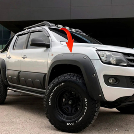 Oneway Set spatbordverbreders (Fender Flares) passend voor Volkswagen Amarok MK1 Facelift 2016-2022 - Matzwart