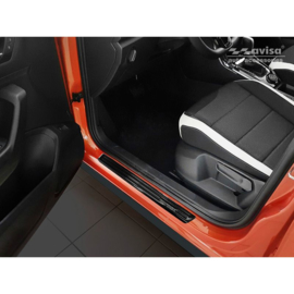 3D Zwart Carbon Instaplijsten passend voor Volkswagen T-Roc 2017- 2-delig - 'Performance'