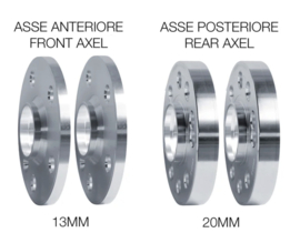 Simoni Racing Aluminium Spoorverbreder Set - 2x13mm(VA) - 2x15mm(AA) (Naaf 57,1mm) inclusief wielbouten - passend voor Audi, VW diversen