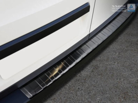Zwart RVS Achterbumperprotector passend voor Volkswagen Crafter & MAN TGE 2017- 'Ribs'