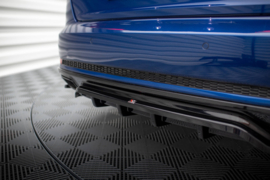 Maxton Design CENTRALE ACHTERSPLITTER (MET VERTICALE SPIJLEN) AUDI A4 COMPETITION B9 Gloss Black