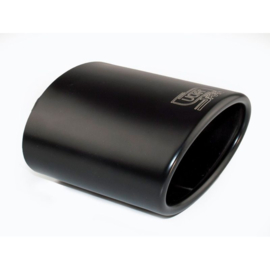 Ulter Sport Uitlaatsierstuk - Ovaal 120x80mm Schuin - Lengte 120mm - Montage 50-65mm - Zwart RVS