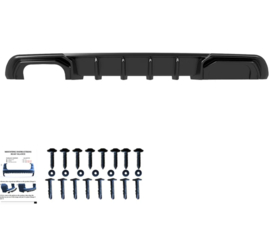 Oneway Achterbumperskirt (Diffuser) passend voor Audi A3 (8V) Sedan Facelift 2016-2020 (dubbele uitlaat L) - Glanzend zwart