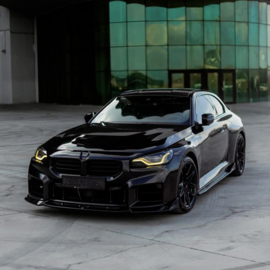 Oneway Voorspoilerlip passend voor BMW M2 G87 Coupe 2023- - Glanzend zwart