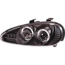 Set Koplampen passend voor Mazda MX-3 1992-1997 - Zwart - incl. Angel-Eyes