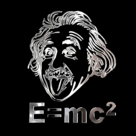 Nikkel Sticker 'E=mc2' - 55x70mm