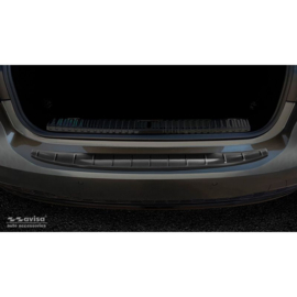 Zwart RVS Achterbumperprotector passend voor Audi A7 (C8) Sportback 2018- 'Ribs'