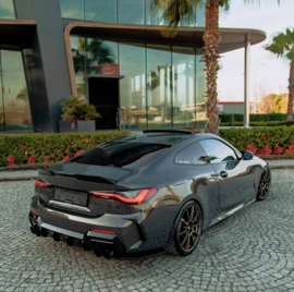 Oneway Achterspoiler passend voor BMW M4/4-Serie G22/G23 Coupe/Cabrio M-Pack/M440i 2020- - Glanzend zwart