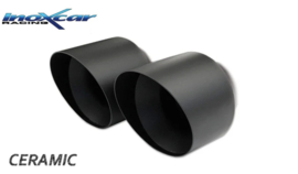 InoXcar 100% RVS Dubbele sportuitlaat passend voor Audi S3 (8V) 2.0 TFSI 300pk 2013- 2x80mm Ceramic Black
