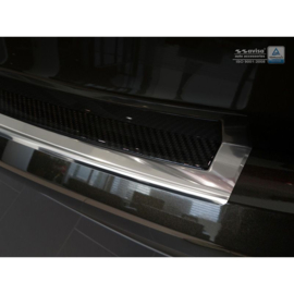 RVS Achterbumperprotector 'Deluxe' passend voor BMW X6 F16 2014-2019 Chroom/Zwart Carbon excl. M-Pakket