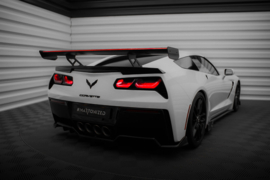 Maxton Design Carbon Spoiler Met Interne Beugels Staanders + LED Chevrolet Corvette Stingray / Grand Sport C7