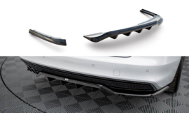Maxton Design CENTRALE ACHTERSPLITTER (MET VERTICALE SPIJLEN) AUDI A4 COMPETITION B8 FACELIFT Gloss Black