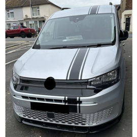 Oneway Voorspoilerlip passend voor Volkswagen Caddy MK5 2020- – Glanzend zwart