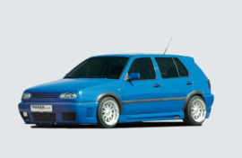Spoilerzwaard Carbon voor Voorbumper RS4 Look VW Golf III Rieger