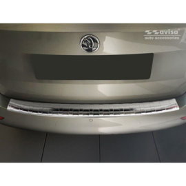 RVS Achterbumperprotector passend voor Skoda Fabia III Combi Facelift 2018- 'Ribs'