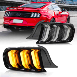 VLAND LED-achterlichten voor 2015-2023 Ford Mustang S550 met 5 standen richtingaanwijzer Kleur Wit (helder)