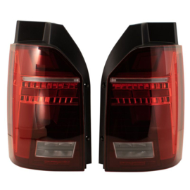 Set LED Achterlichten passend voor Volkswagen Transporter T6 2015-2020 (met achterklep) - Rood/Rookgrijs - incl. Dynamic Running Light
