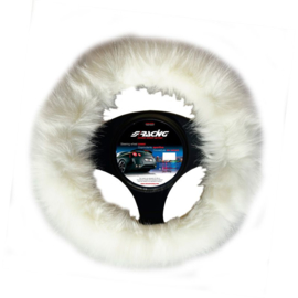 Simoni Racing Stuurwielhoes Fluffy Fur - 37-39cm - Wit