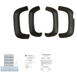 Oneway Set spatbordverbreders (Fender Flares) passend voor Volkswagen Amarok MK1 2010-2016 - Matzwart