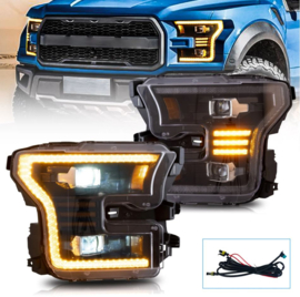 VLAND LED-koplampen voor Ford F150 2015 2016 2017 Frontlichten Montage [Amber DRL]