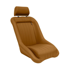 Sportstoel 'Classic' - Beige Kunstleder - Vaste rugleuning + Hoofdsteun - incl. sledes