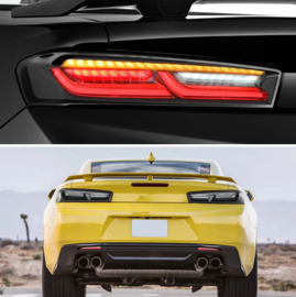 VLAND LED-achterlichten voor 2016-2018 Chevrolet Camaro met sequentiële richtingaanwijzer (oranje) Europese editie (zonder achteruitrijlicht) Kleur: Gerookt