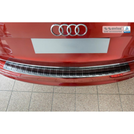 Zwart RVS Achterbumperprotector passend voor Audi Q5 2008-2012 & 2012- 'Ribs'