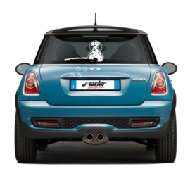 Simoni Racing Sticker 'Funny Wiper Dog Pongo - Wit - 23x31,5cm