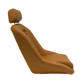 Sportstoel 'Classic' - Beige Kunstleder - Vaste rugleuning + Hoofdsteun - incl. sledes