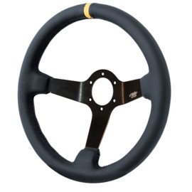 Simoni Racing Sportstuur Carrera 350mm - Zwart Leder (Deep Dish - 95mm)