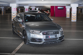 Maxton Design STREET PRO VOORSPLITTER AUDI S3 / A3 S-LINE SEDAN 8V Gloss Black