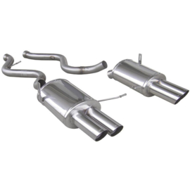 100% RVS Dubbele Sportuitlaat passend voor BMW 3-Serie E92 M3 Coupe 4.0 V8 2007- Links/Rechts 2x76mm Racing