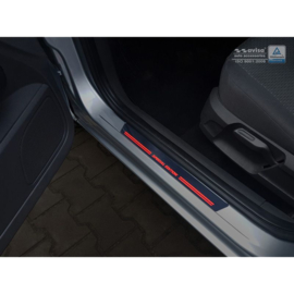 Universele RVS Instaplijsten met rode LED verlichting 'Special Edition' - 4-delig