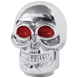 Simoni Racing Pookknop Skull - Chroom + Rode Ogen