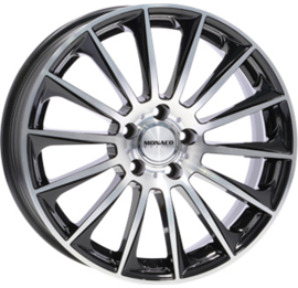 MONACO WHEELS MC9 18inch 8,0j 5/112 ET35 Naaf 66,6mm Zwart Glans / Gepolijst