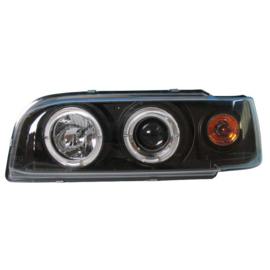 Set Koplampen passend voor Volvo 850 1992-1997 - Zwart - incl. Angel-Eyes