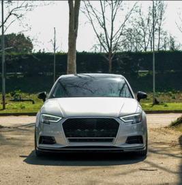 Oneway Voorspoilerlip passend voor Audi A3 (8V) Sedan Facelift 2016-2020 - Glanzend zwart