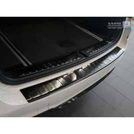 Zwart RVS Achterbumperprotector passend voor BMW X3 F25 Facelift 2014-2017 'Ribs'