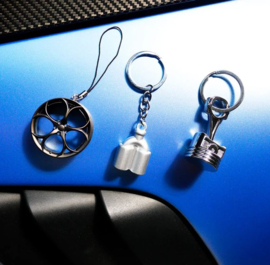 Simoni Racing Sleutelhanger Dubbele uitlaat - Zilver