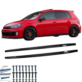 Oneway Set Sideskirts passend voor Volkswagen Golf VI GTi/GTD 2008-2012 – Glanzend zwart