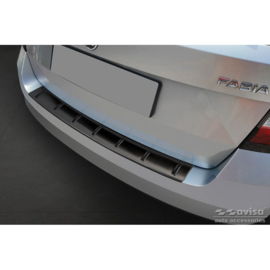 Zwart RVS Achterbumperprotector passend voor Skoda Fabia III Combi 2014-2018 'STRONG EDITION'